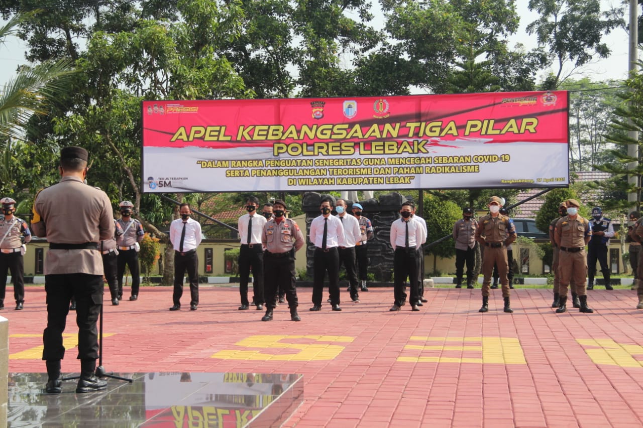 Penguatan Sinergitas, Polres Lebak Gelar Apel Kebangsaan Tiga Pilar