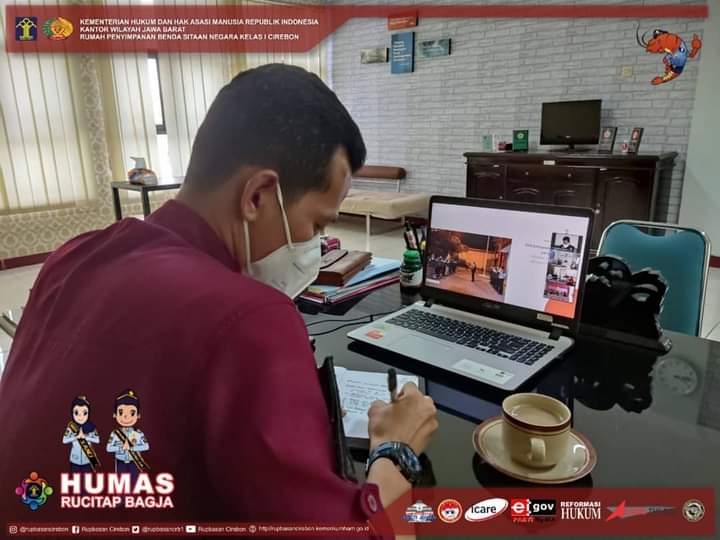 Kepala Rupbasan Cirebon, Ikuti Giat Arahan Kakanwil Kumham Jabar Secara Virtual