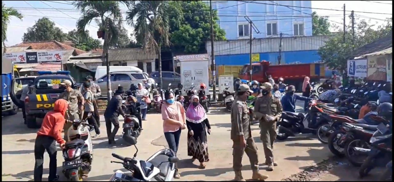 Ops Yustisi Polsek Gunungsindur Dalam Rangka PPKM Level 4