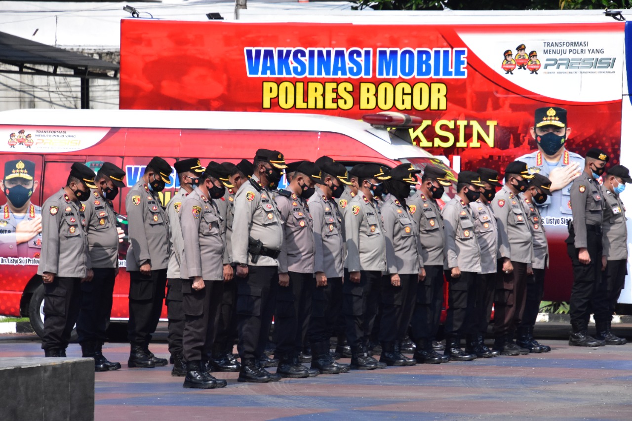 Percepatan Vaksinasi Bersama Indonesia Bisa, Polres Bogor Luncurkan Vaksinasi Covid-19 mobile