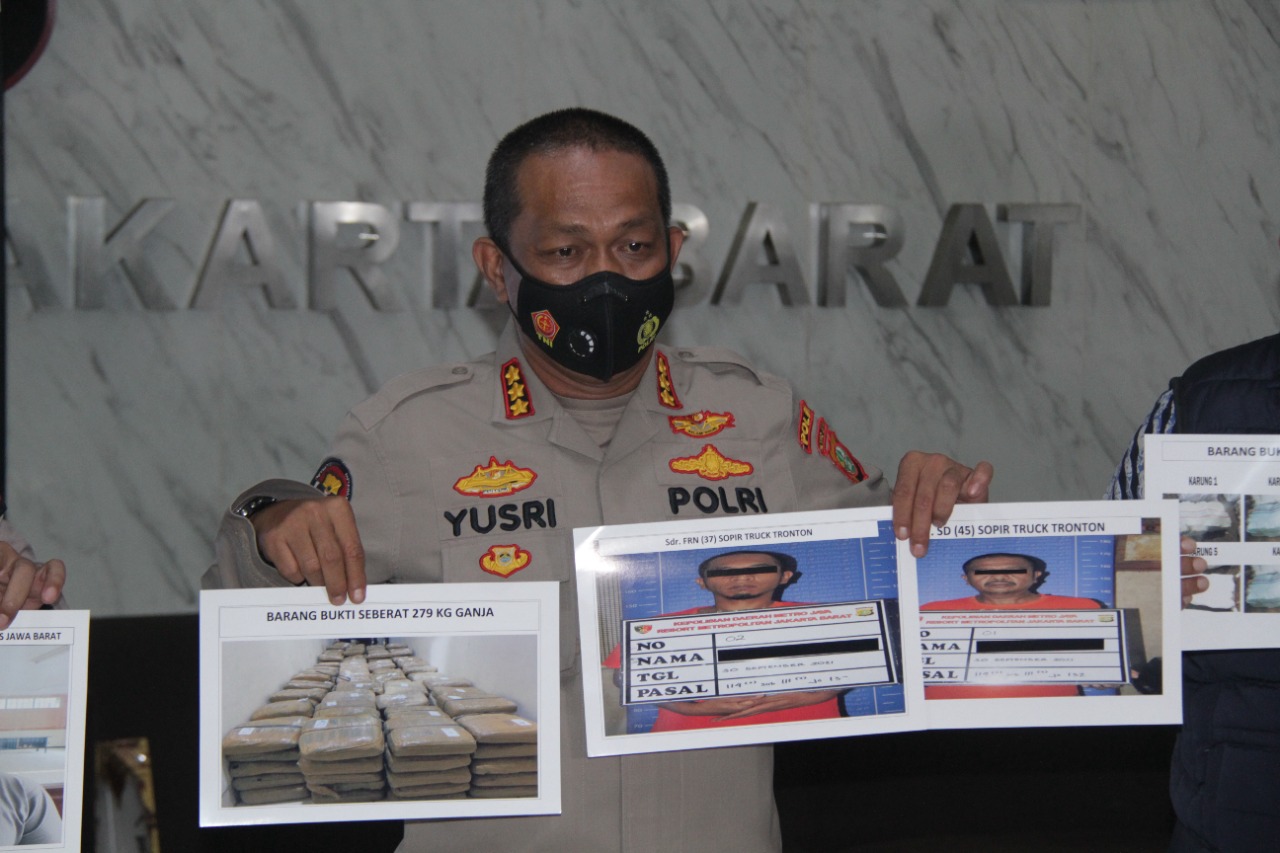 Ganja Siap Edar Jaringan Lintas Provinsi Berhasil di Gagalkan Polres Metro Jakarta Barat