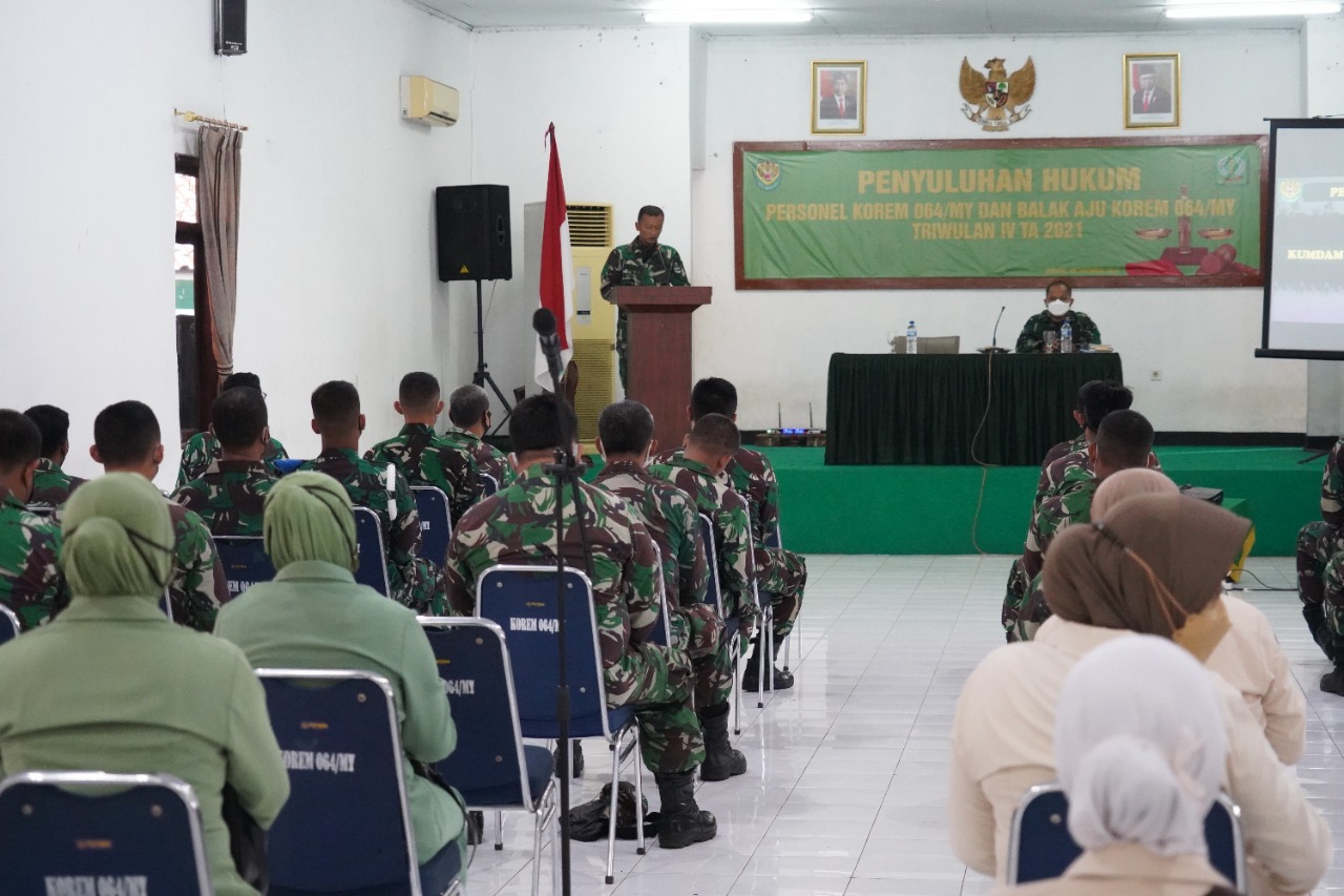 Cegah Pelanggaran, Korem 064 MY Gelar Penyuluhan Hukum